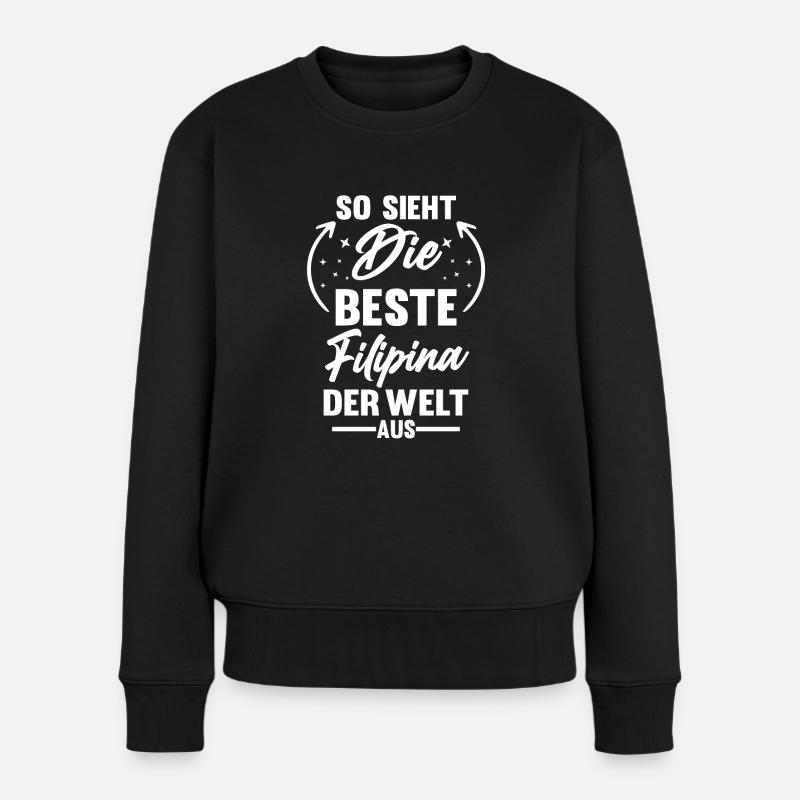 Philippinen Filipina Philippinisches - Frauen Premium Bio Pullover - Schwarz