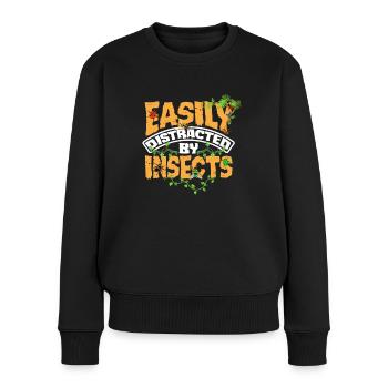 Entomology Entomologist Insects Easily Distracted - Frauen Premium Bio Pullover - Schwarz - Vorne - Julia (174cm)