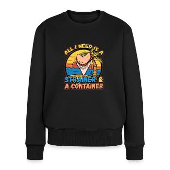 Fossil Tooth Collector Design for a Shark Fossil - Frauen Premium Bio Pullover - Schwarz - Vorne - Julia (174cm)