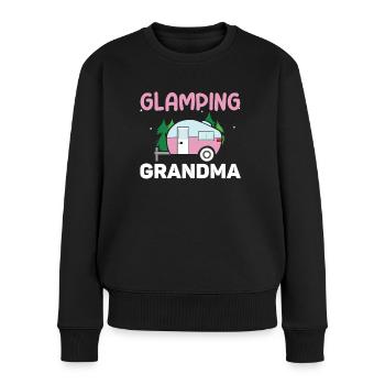 Adventure Vacation Glamp Grandmom Camping - Frauen Premium Bio Pullover - Schwarz - Vorne - Julia (174cm)