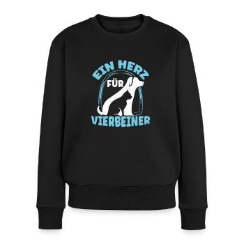 Tierarzthelferin Herz für Vierbeiner TFA Veterinär - Frauen Premium Bio Pullover - Schwarz - Vorne - Julia (174cm)