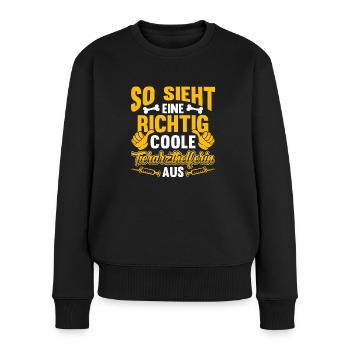So sieht eine coole Tierarzthelferin aus TFA - Frauen Premium Bio Pullover - Schwarz - Vorne - Julia (174cm)