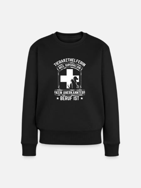 Tierarzthelferin Superheld nicht anerkannt TFA - Frauen Premium Bio Pullover - Schwarz