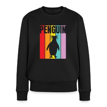 Verlorener Pinguin - Frauen Premium Bio Pullover - Schwarz - Vorne - Julia (174cm)