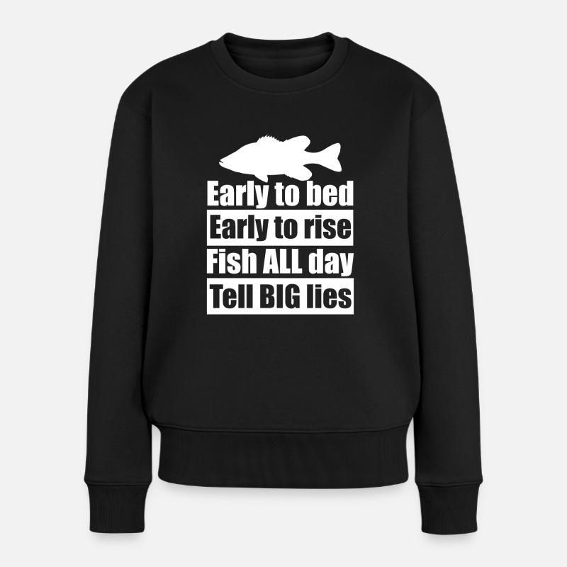 Fisch liegt - Frauen Premium Bio Pullover - Schwarz