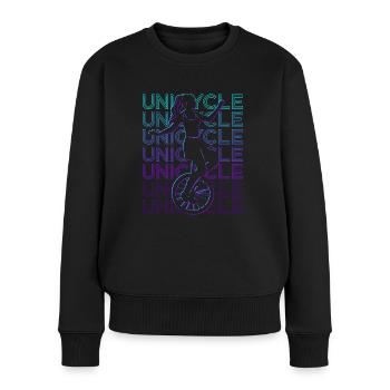 Monocyclisme Monocycle Rétro - Pull Premium bio Femme - noir - Devant - Julia (174cm)