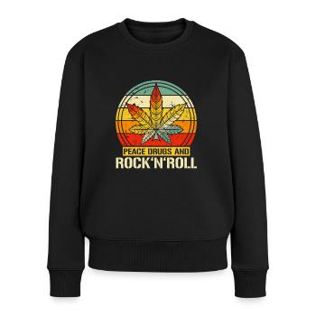 Peace Rock 'n' Roll Rock Clothing Vintage Cannabis - Women's Premium Organic Jumper - black - Front - Julia (174cm)