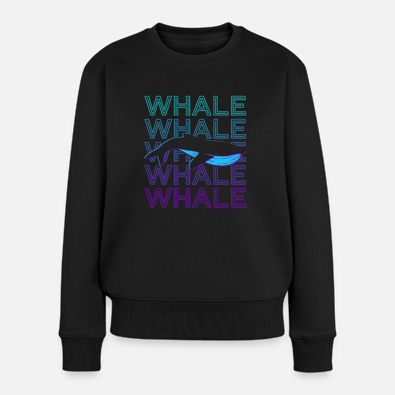 Retro-Wal - Frauen Premium Bio Pullover - Schwarz