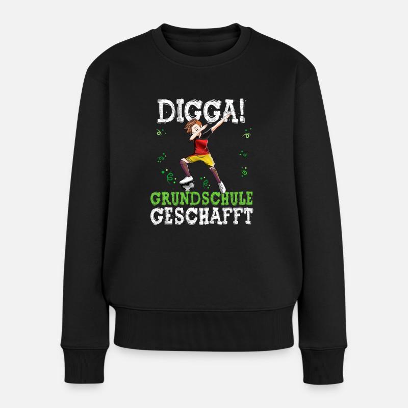 Grundschule Geschafft Fußball 6. Klasse - Frauen Premium Bio Pullover - Schwarz
