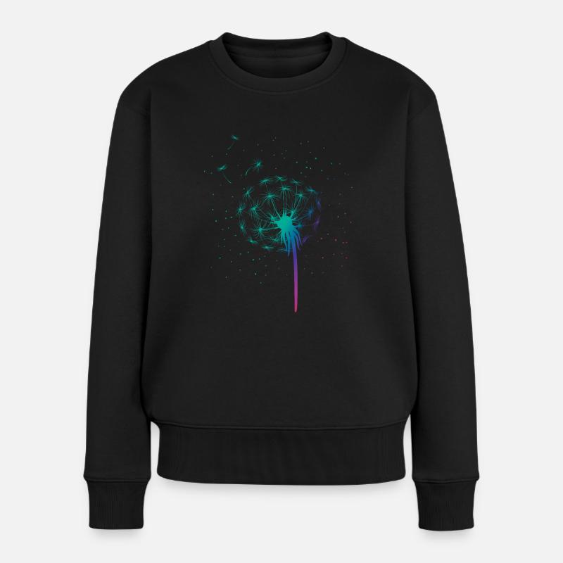 Pissenlit Pissenlit Fleur Cadeau Jardin d’été - Pull Premium bio Femme - noir