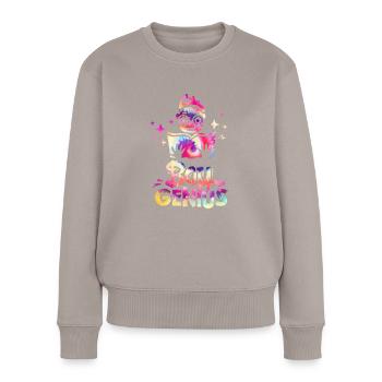 Boy Genius Zurück zur Schule - Frauen Premium Bio Pullover - Taupe - Vorne - Julia (174cm)
