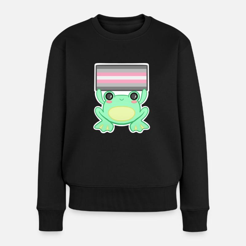 Froggy Demi Mädchen - Frauen Premium Bio Pullover - Schwarz