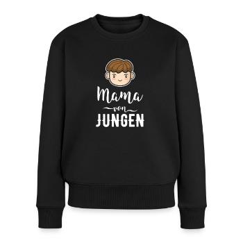 Mama von Jungen Geschenk Mutter Muttertag - Frauen Premium Bio Pullover - Schwarz - Vorne - Julia (174cm)
