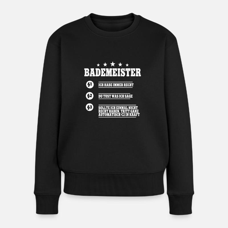 Rettungsschwimmer Bademeister - Frauen Premium Bio Pullover - Schwarz