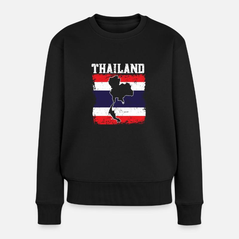 Thailand - Frauen Premium Bio Pullover - Schwarz