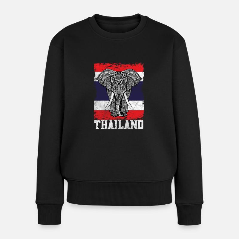 Thailand - Frauen Premium Bio Pullover - Schwarz