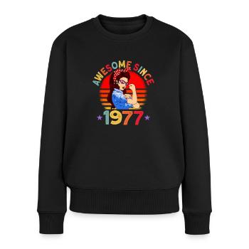 Awesome since 1977 Frauen 45. Geburtstag Geschenk - Frauen Premium Bio Pullover - Schwarz - Vorne - Julia (174cm)