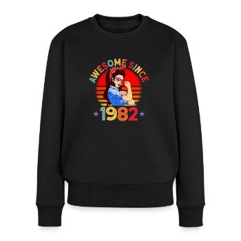 Awesome since 1982 Frauen 40. Geburtstag Geschenk - Frauen Premium Bio Pullover - Schwarz - Vorne - Julia (174cm)