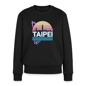 Taipei City Skyline Cityscape Rétro - Pull Premium bio Femme - noir - Devant - Julia (174cm)