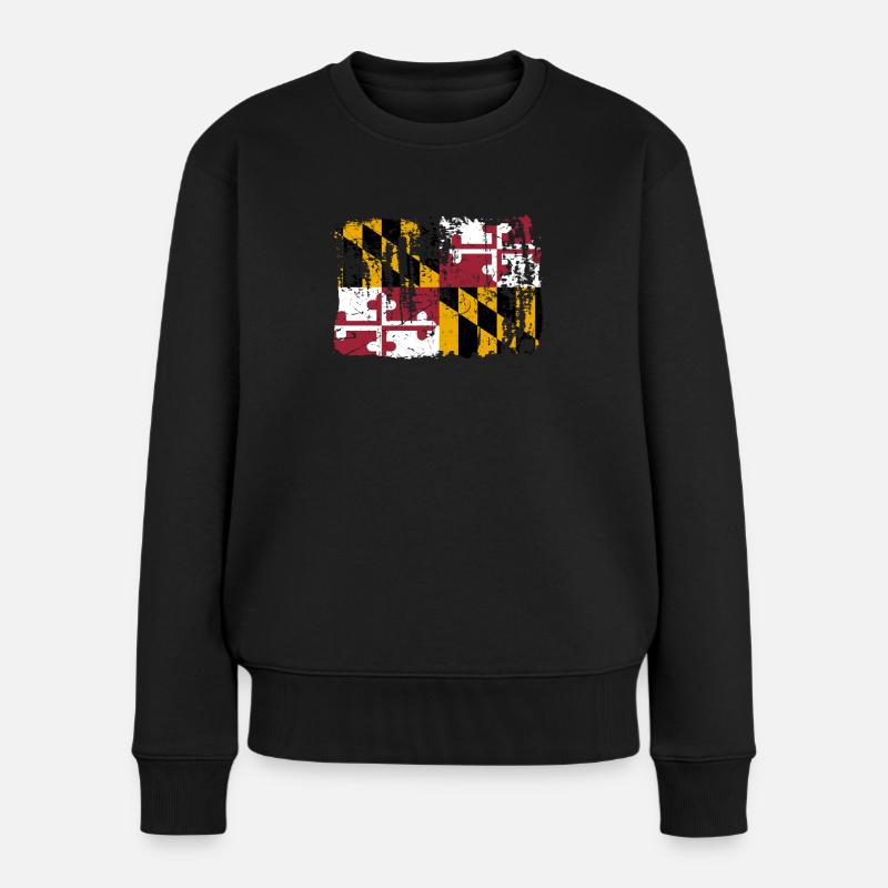 Maryland Reisende Geschenk - Frauen Premium Bio Pullover - Schwarz
