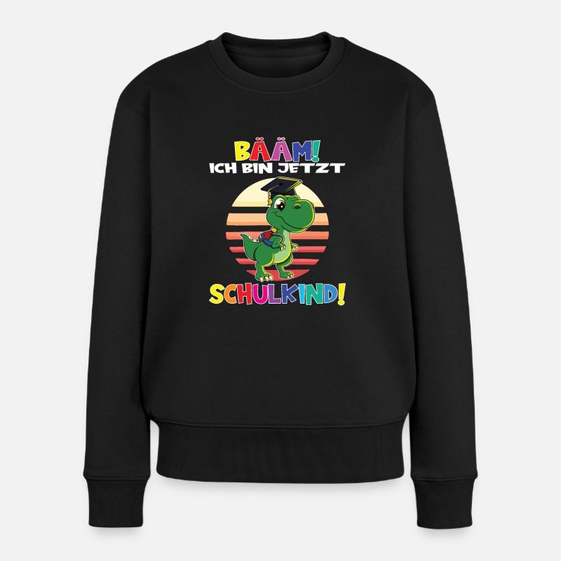 Bääm! Ich Bin Jetzt Schulkind Einschulung - Frauen Premium Bio Pullover - Schwarz