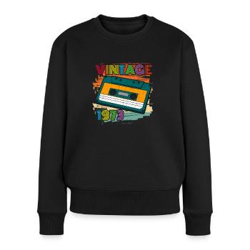 awesome since 1973 Kassette 70er 49. Geburtstag - Frauen Premium Bio Pullover - Schwarz - Vorne - Julia (174cm)