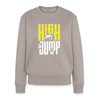 Saut en hauteur Sauteur Athlétisme - Pull Premium bio Femme - taupe - Devant - Julia (174cm)
