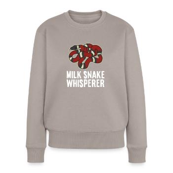 Serpent de lait Whisperer - Pull Premium bio Femme - taupe - Devant - Julia (174cm)