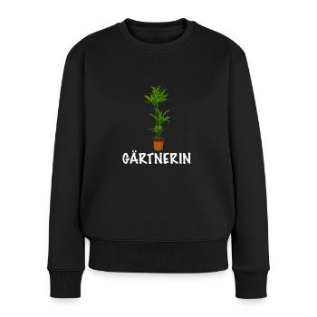 Gärtnerin Topfpflanze - Frauen Premium Bio Pullover - Schwarz - Vorne - Julia (174cm)