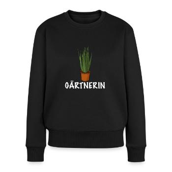 Gärtnerin Topfpflanze - Frauen Premium Bio Pullover - Schwarz - Vorne - Julia (174cm)