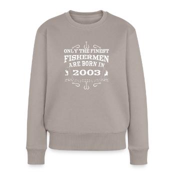 Angler born in 2003 birthday - Women's Premium Organic Jumper - taupe - Front - Julia (174cm)