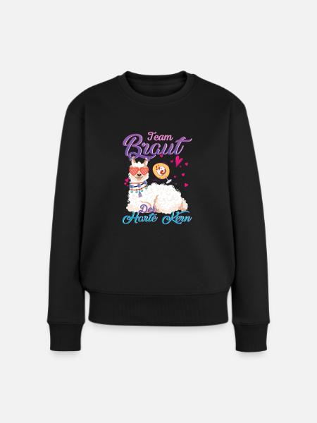 Team Braut Llama Der harte Kern - Frauen Premium Bio Pullover - Schwarz
