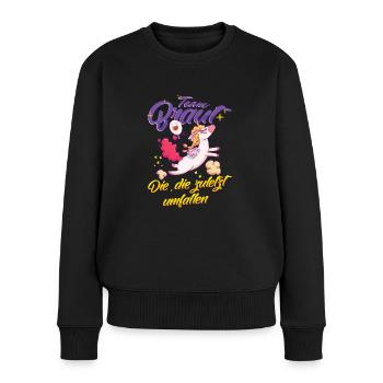 Team Braut Einhorn Die zuletzt umfallen - Frauen Premium Bio Pullover - Schwarz - Vorne - Julia (174cm)