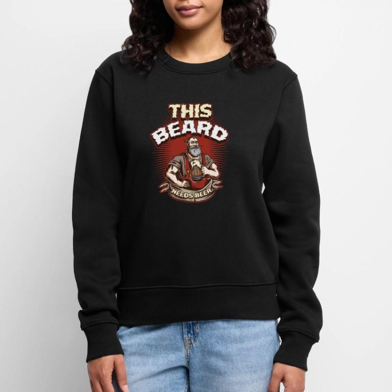 This Beard Needs Beer Bart Geschenk Frauen Premium Bio Pullover