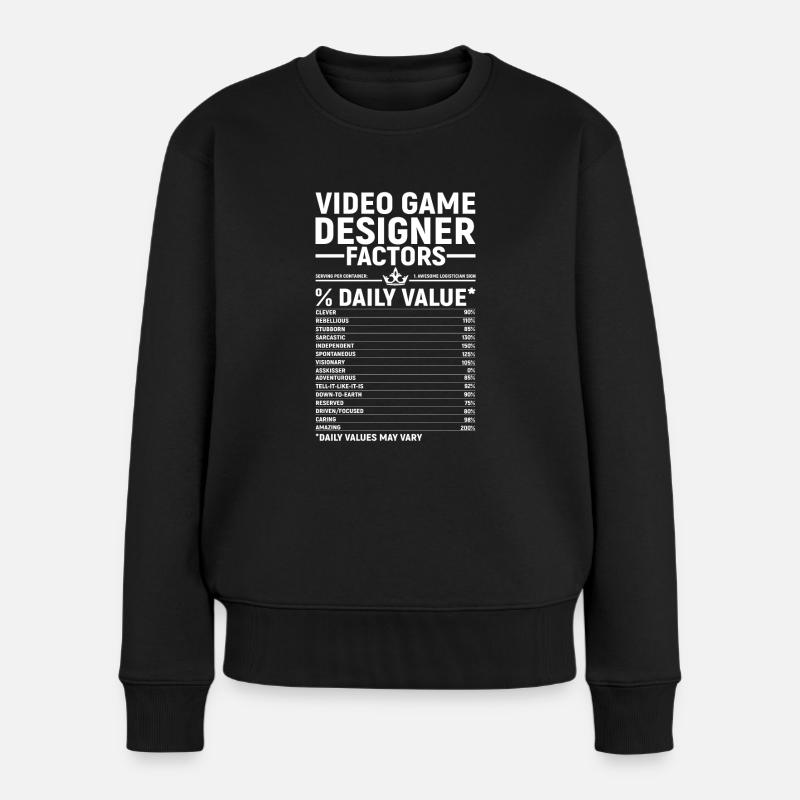 Video Game Designer - Frauen Premium Bio Pullover - Schwarz