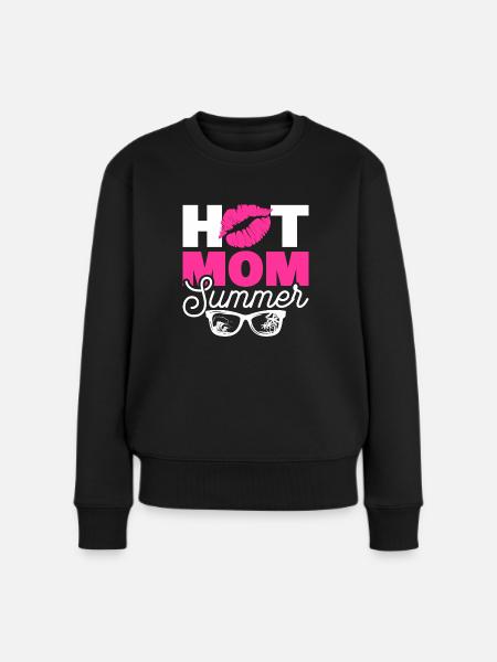 Hot Mom - Frauen Premium Bio Pullover - Schwarz