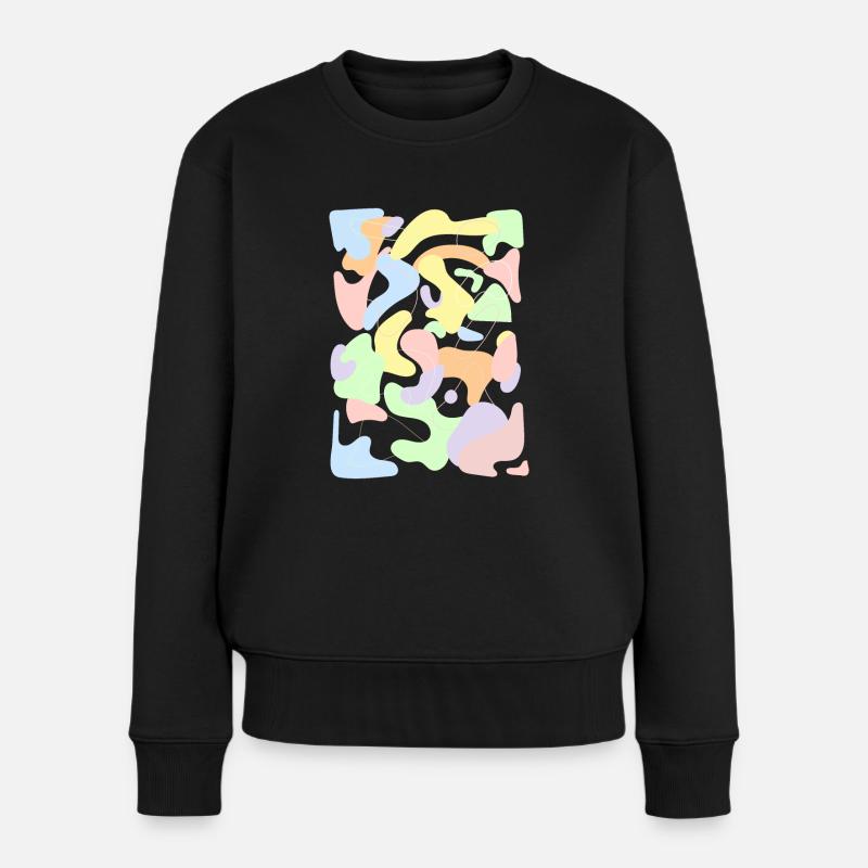 Pastel Danois Esthétique Rétro Pastel Motif - Pull Premium bio Femme - noir