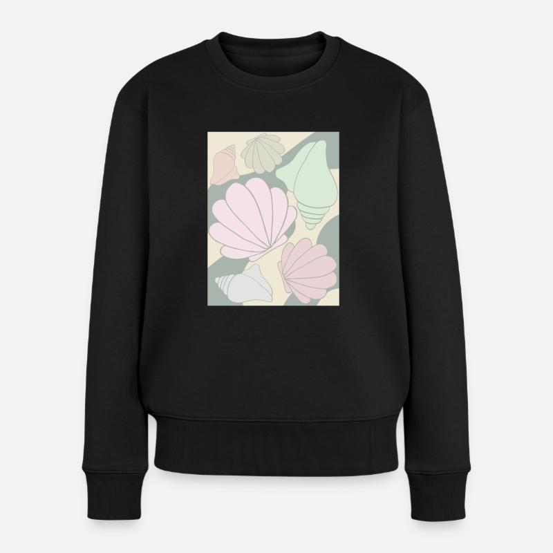 Dänische Pastell-Ästhetik Muschel - Frauen Premium Bio Pullover - Schwarz