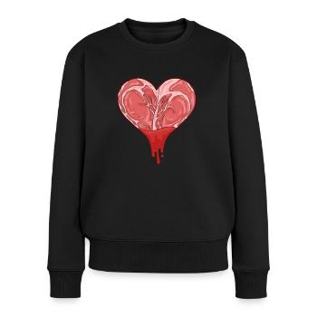 Meatcore Aesthetic Heart Weirdcore - Women's Premium Organic Jumper - black - Front - Julia (174cm)
