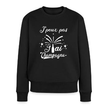 Femme humour Alcool jpeux pas j'ai - Pull Premium bio Femme - noir - Devant - Julia (174cm)