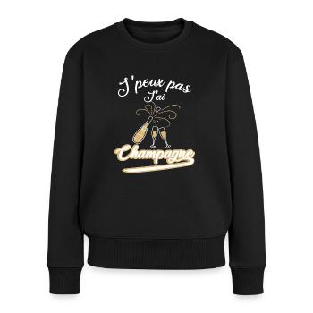 Femme humour Alcool jpeux pas j'ai - Pull Premium bio Femme - noir - Devant - Julia (174cm)