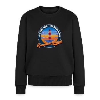 Krummhörn-Greetsiel - Frauen Premium Bio Pullover - Schwarz - Vorne - Julia (174cm)