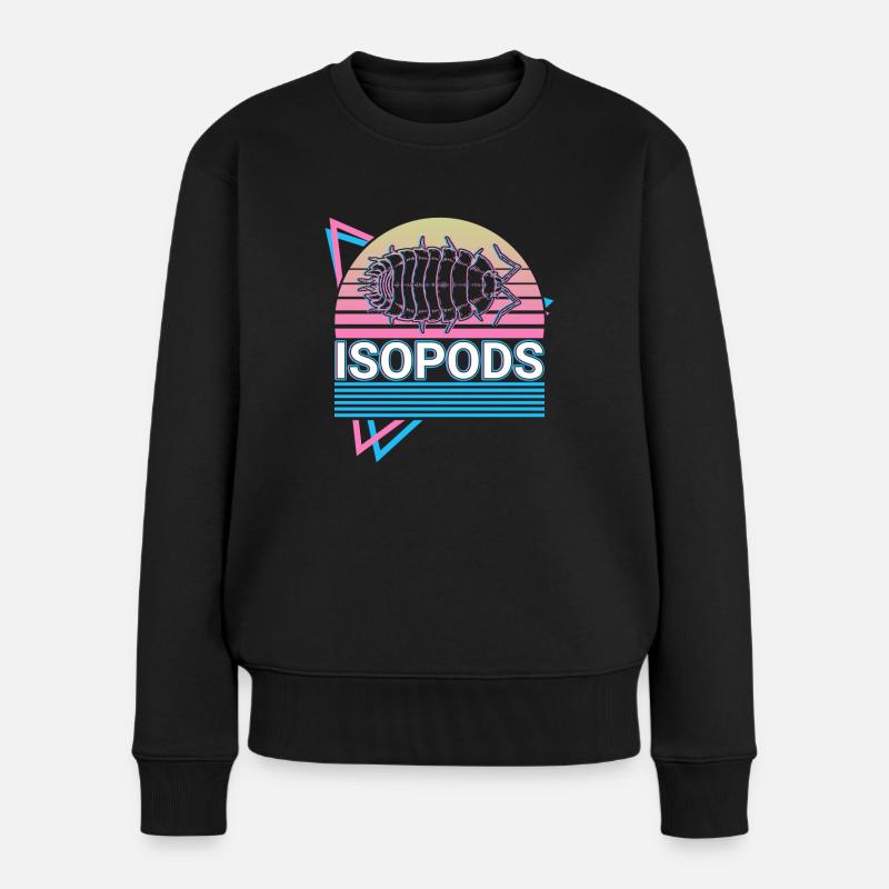 Isopods Retro - Frauen Premium Bio Pullover - Schwarz