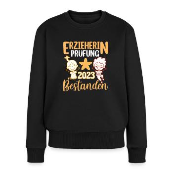 Erzieherin Prüfung 2023 bestanden Kita - Frauen Premium Bio Pullover - Schwarz - Vorne - Julia (174cm)