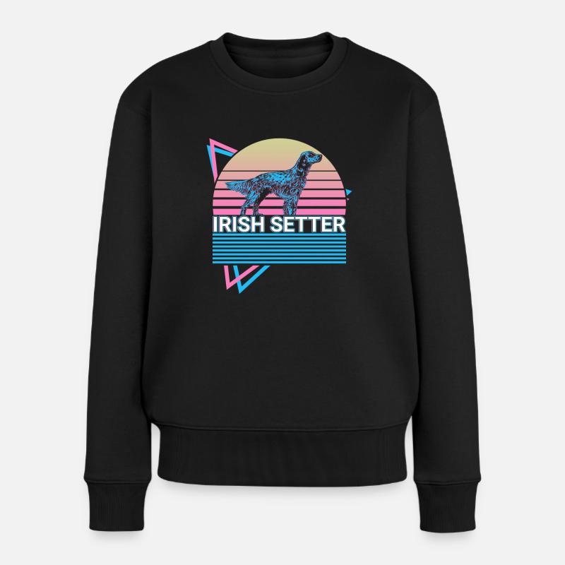 Irish Setter Retro - Frauen Premium Bio Pullover - Schwarz