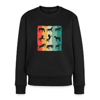 Races de chevaux Équitation Équitation Amateurs de chevaux - Pull Premium bio Femme - noir - Devant - Julia (174cm)