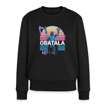 Obatala Orisha Divinité africaine Yoruba Religi - Pull Premium bio Femme - noir - Devant - Julia (174cm)