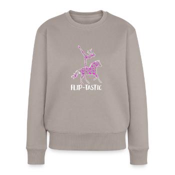 Flip-Tastic Voltagieren Horse Vaulting Shirt - Pull Premium bio Femme - taupe - Devant - Julia (174cm)
