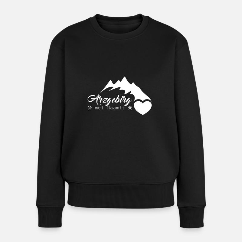 Arzgebirg mei Haamit is schien - Frauen Premium Bio Pullover - Schwarz