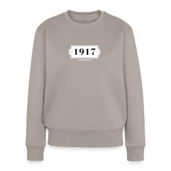 Drôle d’anniversaire numéro limité 1917 - Pull Premium bio Femme - taupe - Devant - Julia (174cm)
